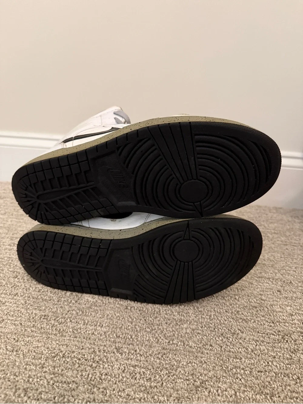 Jordan White Black High-Top Sneakers with Gray Accents